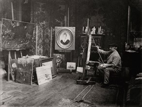 Georges de Dramard dans son atelier