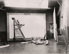 François Flameng dans son atelier