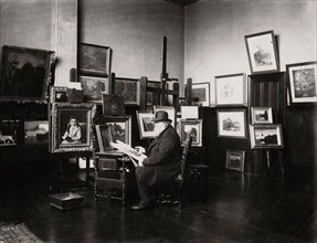 François-Louis Français dans son atelier