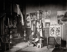 Albert Fourié dans son atelier