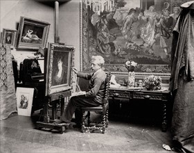 Auguste Laguillermie dans son atelier