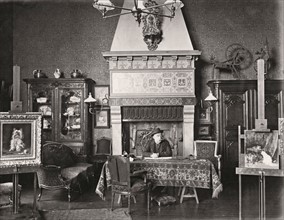 Louis-Eugène Lambert in his studio