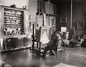 Louis-Eugène Lambert dans son atelier