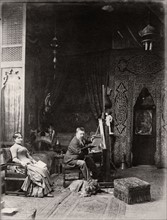 Eugène Paul Dieudonné dans son atelier