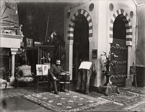 Edouard Debat-Ponsan dans son atelier
