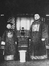 Pu Yi (on the left) and his father, Dai Feng, the prince regent