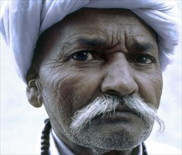 Portrait d'un habitant de Jodhpur, Rajasthan, Inde