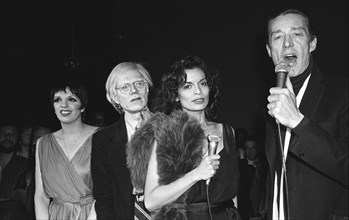 Liza Minnelli, Andy Warhol, Bianca Jagger And Halston