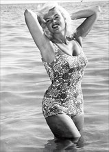 Jayne Mansfield Poses at the Beach