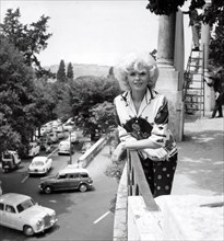 Jayne Mansfield Poses During a Visits to Villa Borghese in Rome Italy