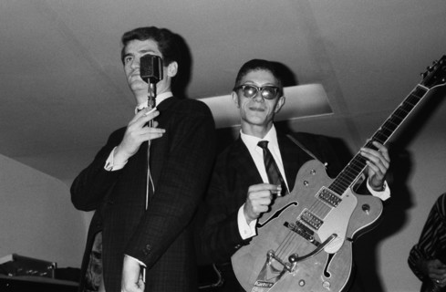 Eddy Mitchell et Jacques Dutronc en répétitions, 1965