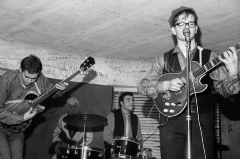 Rock band performing at the Golf-Drouot, 1964