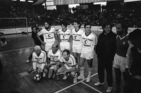 Match de football au bénéfice des Restaurants du Coeur, le 5 février 1986