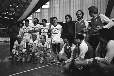 Match de football au bénéfice des Restaurants du Coeur, le 5 février 1986