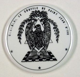 Jeton en porcelaine à décors maçonniques