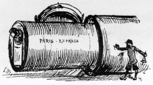 The tube, illustration de Robida