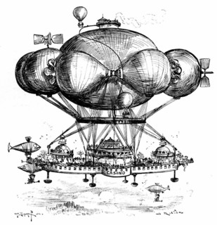 The Cloud-Palace, an air establishment, illustration by Robida