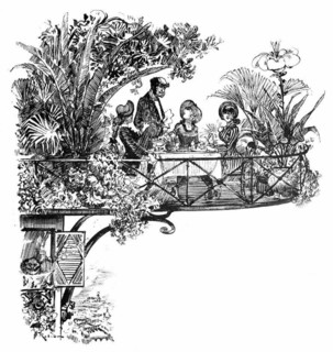 Air Restaurant, illustration by Robida