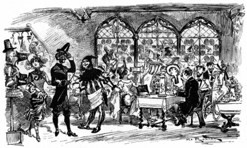 The great restaurant of the Nesle Tour, illustration by Robida