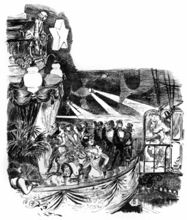 Arrival of the guests at Hotel Ponto, illustration by Robida