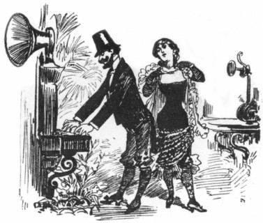 Ppiano announcer, illustration by Robida