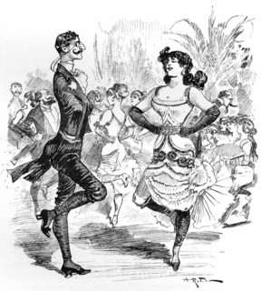 The dancehall  jig, illustration by Robida
