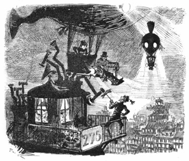 Air traffic, illustration by Robida