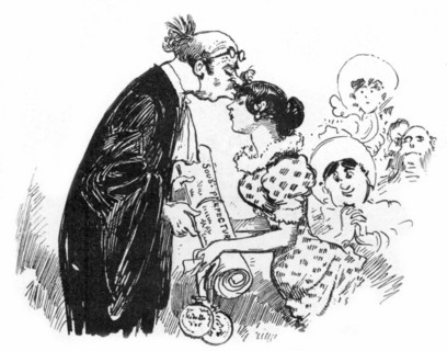 Distribution of the political conservatory prizes, illustration by Robida