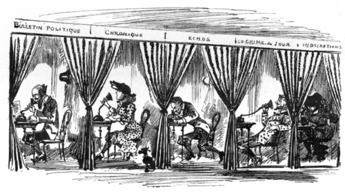 Journalists et the newsroom, caricature