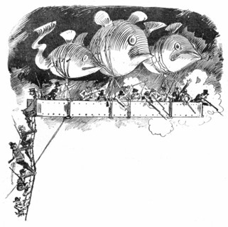 Air barricade, illustration by Robida