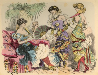 Modes de soirée en 1952, illustration de Robida