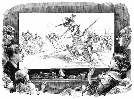 The telephonoscopic newspaper, caricature