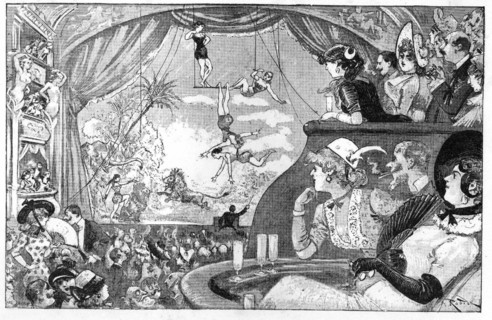 The Comédie Française hall, illustration by Robida