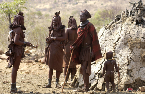 Himba chief with family
\n
