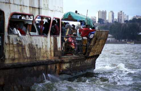 FERRY CROSSING THE BAY, MAPUTO, MOZAMBIQUE