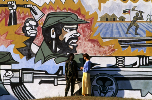 MURAL IN MAPUTO: HEROES OF THE REVOLUTION., MOZAMBIQUE