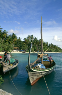 WOODEN DHONIS, LOCAL FISHING BOAT, MALDIVES