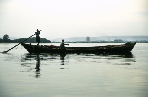 Bamako is not even half way along the length of the Niger River yet even here it is a large body of