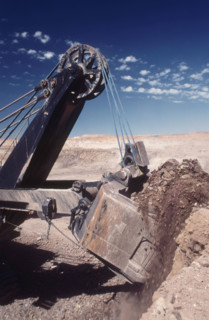 Large digger exacvating for diamonds. jwaneng mine