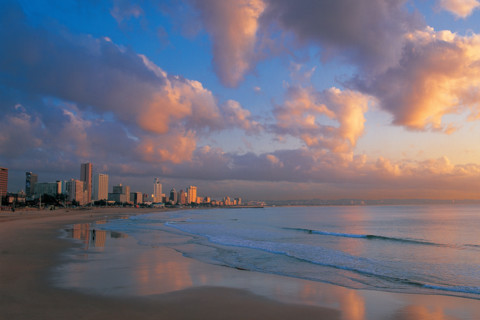 DURBAN CITY SKYLINE AT SUNRISE
