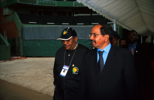 The launch of the African Union at the Absa Stadium in Durban, South Africa, July 9, 2002. The