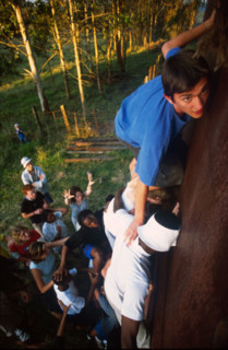Team building - climbing a wall