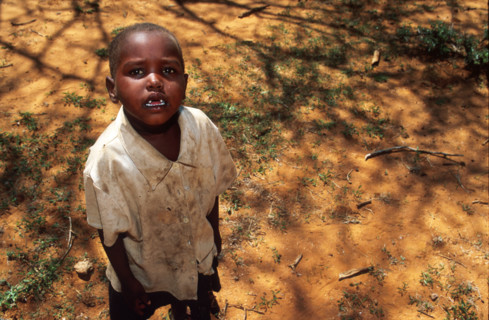 Samburu child in Western clothing