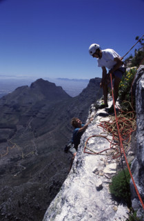 Climbing on Africa Ledge, Table Mountain