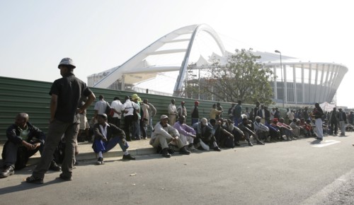 Grève des ouvriers sur le chantier du stade de Durban, Afrique du Sud
