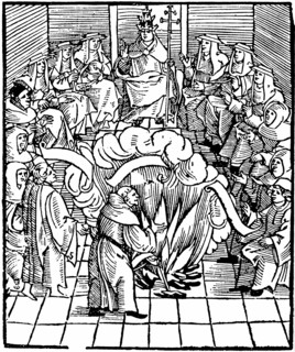 Pope Leo X supervising the burning of Martin Luther's books after the first Diet of Worms, 1521