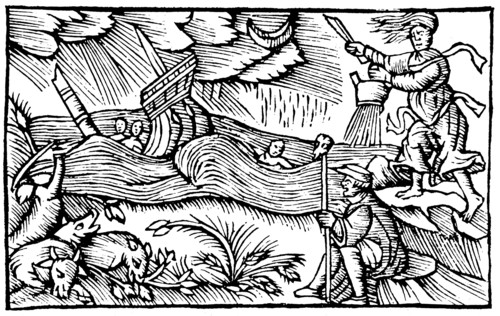 Sorcière déclenchant une tempête