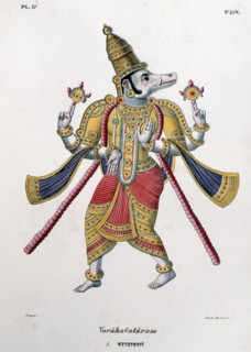 Vishnu, un des dieux de la Trinité hindoue (Trimurti) dans son troisième avatar