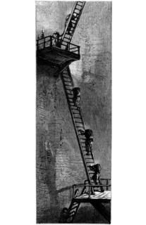 Femmes grimpant à l'échelle pour porter du charbon jusqu'au puits de mine