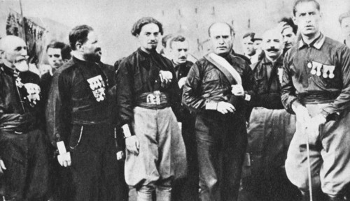 Benito Mussolini  menant la marche sur Rome, 1922.
